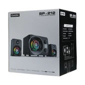 DARK SP-212 Total 25W RMS 7 Farklı Renk Titreşimli LED 2+1 Multimedia Speaker DK-AC-SP212 - 4