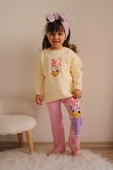 KIZ ÇOCUK ELSA MİCKEY 3 İPLİK İSPANYOL PAÇA TAYTLI PAMUK TAKIM - 1