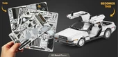 3D Metal Puzzle Bulmaca Geleceğe Dönüş Delorean Zaman Makinesi Araba Modeli Yapı Seti - 3