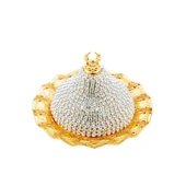 Swarovski Taşlı Lokumluk Kahve Yanı Çikolatalık Drajelik Kubbeli No.2 Sarı - 4