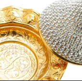 Swarovski Taşlı Lokumluk Kahve Yanı Çikolatalık Drajelik Kubbeli No.2 Sarı - 3