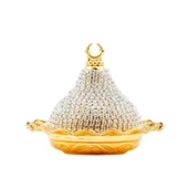 Swarovski Taşlı Lokumluk Kahve Yanı Çikolatalık Drajelik Kubbeli No.2 Sarı - 1