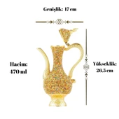 Renkli Taşlı Zemzem İbrik Sürahisi Payitaht Büyük Altın - 4