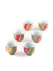 El Boyaması Çay Tabağı ve Mırra Fincanı Porselen 6'lı Candy Miks - 3