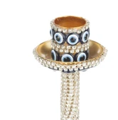 Nazar Taşlı Şamdan 3'lü Altın - 3