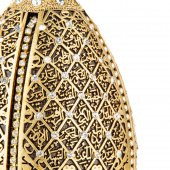 Esma ül hüsna Ayaklı Dua Kozalak Biblo Ev Dekorasyon Aksesuarı Altın - 3