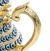 Dekor Amaçlı Nazar ve Swarovski Taşlı Demlik Sefa Altın - 3