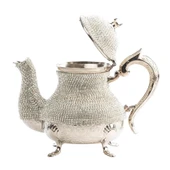 Dekor Amaçlı Swarovski Taşlı Demlik Sefa Gümüş - 1