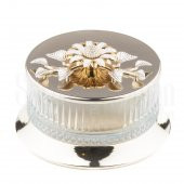 Çerezlik Şekerlik Drajelik Reçellik Cam Kase Hediyelik Beyaz Papatya Büyük Elysia Kase Gümüş - 1