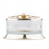 Çerezlik Şekerlik Drajelik Reçellik Cam Kase Hediyelik Beyaz Papatya Büyük Elysia Kase Gümüş - 2