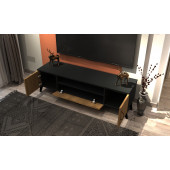 Antrasit - Ahşap Tv Alt Modül - 3