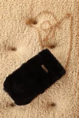 OLLEVRA Peluş Kadın Çıtçıtlı Çapraz Zincirli Omuz Telefon Çantası Siyah - 3