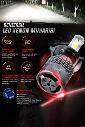 Renault Scenic 2 (2003 - 2008) Kısa Far Nkt Led Şimşek Etkili Beyaz H7 thumbnail 3