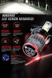 Opel Vectra C (2001 - 2006) Uzun Far Nkt Led Şimşek Etkili Beyaz H7 thumbnail 3