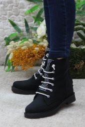 Mehmet Mete 35375 Taş Bağcıklı Sıcak Astar Kaymaz Taban Kadın Bot thumbnail 5