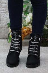 Mehmet Mete 35375 Taş Bağcıklı Sıcak Astar Kaymaz Taban Kadın Bot thumbnail 6