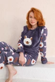 Nisanca Kışlık Kadın Welsoft Polar Pijama Takımı - Yeni Yıl Pijaması - 4