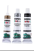 Altın Sarısı Siyah ve Gümüş Gri Kontür Boyası 25 ml 1 Adet Cam Vitray Boyası Kontur Silver Gold Vitray Çalışması - 1
