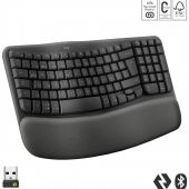 Logitech Wave Keys Kablosuz Bluetooth Dolgulu Avuç İçi Destekli Ergonomik Türkçe Q Klavye, Siyah - 2