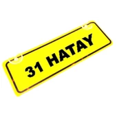 31  HATAY Yazılı Sarı Dekor Plaka Sök Tak Pratik yeni nesil thumbnail 1