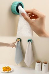 Kustar 2Li Çok Amaçlı Pratik Tak Çek Güçlü Yapışkanlı Askılık Banyo Lif Askısı Mutfak Bez Askı Havlu Askı - 4