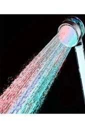 Kustar Rgb Led Işıklı Filtreli Tasarruflu Duş Başlığı Isıya Göre Renk Değiştiren Başlık - 1