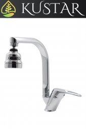 Kustar 3 Fonksiyonlu 180 Döner Başlıklı Aç Kapa Mix Krom Tyal Mutfak Eviye Bataryası - 1
