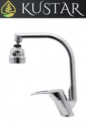 Kustar 3 Fonksiyonlu 180 Döner Başlıklı Aç Kapa Mix Krom Tyal Mutfak Eviye Bataryası - 3