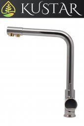 Kustar 3 Yollu Mutfak Eviye Bataryası Füme Gold Arıtma Çıkışlı Batarya - 2