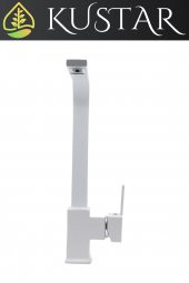 Kustar Beyaz Ağır Kare Lüx Aç Kapa Mutfak Evye Bataryası - 3