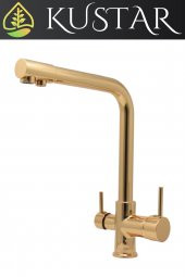Kustar Gold 3 Yollu Arıtma Çıkışlı Aç Kapa Mutfak Eviye Bataryası - 4