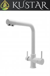 Kustar Beyaz 3 Yollu Arıtmalı Mutfak Evye Bataryası - 2