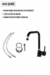 Kustar Varna Siyah Mutfak Evye Bataryası 360 Oynar Perlatörlü - 4