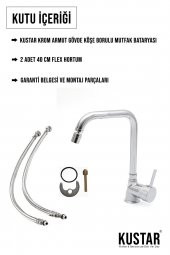 Kustar Lexus Aç Kapa Mutfak Eviye Bataryası Krom - 4