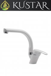 Kustar Tyal Beyaz Kısa Mix Aç Kapa Banyo Lavabo Bataryası - 1