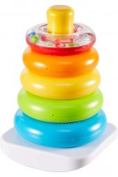 Fisher-Price Renkli Halkalar Üst Üste Dizilebilir 5 Adet Gjy49, Bebekler İçin Eğitici Halka Oyuncaklar - 1