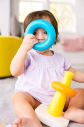 Fisher-Price Renkli Halkalar Üst Üste Dizilebilir 5 Adet Gjy49, Bebekler İçin Eğitici Halka Oyuncaklar - 7