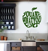 Oturma Odası, Ofis, Dükkan Duvar Sticker Sağlıklı Yaşam Alıntı Apple Diyet İlham Sanat Mutfak Dekor Çıkartmalar thumbnail 1