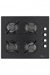 GL General GLO 206CB Bask 60 cm 4g Cam Ankastre Ocak - SİYAH- Doğalgaz - 1