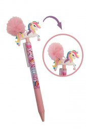 Unicorn Ponponlu Versatil Kalem Pembe 1 Adet Tek Boynuzlu Pompom 0,7 Uçlu Kalem Hediye Kalem Figürlü Sevimli Kalem - 1