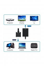 VGA to HDMİ  Dönüştürücü + Ses + USB Power - 20cm - 4