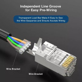 SpeedUF Cat7 Metal Konnektör Rj45 CAT7 Jack + Kablo Ayraç   (5li Paket) - 5