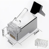 SpeedUF Cat7 Metal Konnektör Rj45 CAT7 Jack + Kablo Ayraç   (5li Paket) - 6