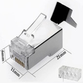 SpeedUF Cat7 Metal Konnektör Rj45 CAT7 Jack + Kablo Ayraç   (20li Paket) - 2