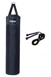Desfabe Polydes 120x30 Cm Kolonlu Boks Kum Torbası Siyah+Atlama İpi - 1
