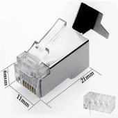 SpeedUF Cat7 Metal Konnektör Rj45 CAT7 Jack + Kablo Ayraç   (40lık Paket) - 2
