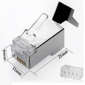 SpeedUF Cat7 Metal Konnektör Rj45 CAT7 Jack + Kablo Ayraç   (50lik Paket) - 2