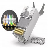 SpeedUF Cat7 Metal Konnektör Rj45 CAT7 Jack + Kablo Ayraç   (100lü Paket) - 1