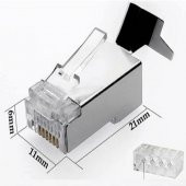 SpeedUF Cat7 Metal Konnektör Rj45 CAT7 Jack + Kablo Ayraç   (100lü Paket) - 3