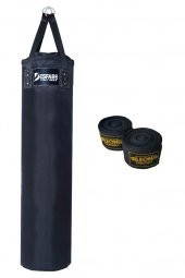 Desfabe Polydes 120x30 Cm Kolonlu Boks Kum Torbası Siyah+El Sargı Bandajı - 1